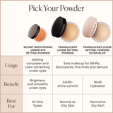 Translucent Loose Setting Powder – 24HR Shine Control, Soft Matte Finish & No Flashback - Translucent Medium Deep
