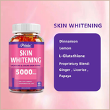 Skin Brightening Gummies – Tone, Antioxidant & Anti-Aging Support – L-Glutathione, Lemon & Cinnamon – 60 Gummies