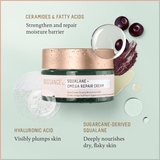 Squalane + Omega Repair Cream – Ultra-Moisturizing Face Cream with Hyaluronic Acid, Ceramides & Squalane for Dry & Sensitive Skin
