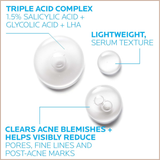 Effaclar 1.5% Salicylic Acid Serum – Acne Treatment Face Serum with Glycolic Acid, LHA & Niacinamide for Blackheads, Whiteheads, Pimples & Post-Acne Marks