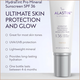 Skincare HydraTint Pro Mineral Sunscreen SPF 36 – 2-in-1 Tinted Daily Sunblock Moisturizer for Face & Neck – 3.2 oz
