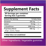 Skin Brightening Gummies – Tone, Antioxidant & Anti-Aging Support – L-Glutathione, Lemon & Cinnamon – 60 Gummies