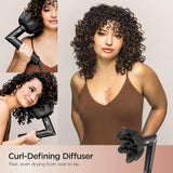FlexStyle Hair Styling System – Portable Hair Dryer, Curler, Volumizer & Blow Dryer Brush with 6 Styling Tools – Black / HD440BK