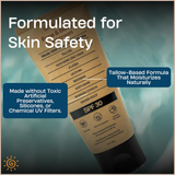 Mineral SPF 30 Sunscreen with Tallow & Zinc Oxide for Moisturizing UV Protection