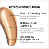 Tinted Face Moisturizer SPF 45 with Peptides & Vitamin C for Anti-Aging, Brightening & Hydration