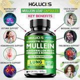 Mullein Leaf Respiratory Support Capsules with Vitamin C, 120 Count